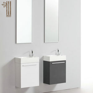 Remise d'usine Petite unité <span class=keywords><strong>de</strong></span> suspension murale MDF peint mat Armoire d'angle <span class=keywords><strong>de</strong></span> <span class=keywords><strong>salle</strong></span> <span class=keywords><strong>de</strong></span> <span class=keywords><strong>bain</strong></span> avec lavabo - Product Image 2