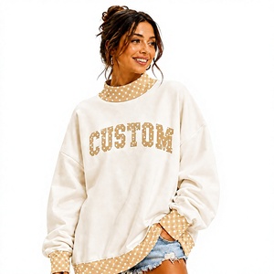 Sweat-shirt à col montant en molleton respirant de haute qualité, personnalisé, décontracté, coupe oversize, uni, avec bordure avant, pour l'été/l'automne/l'hiver - Product Image 1