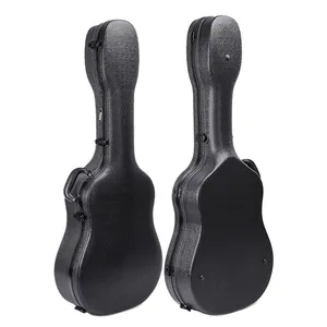 ABS007-DブラックレザーグレインハードシェルABSギターケースバラード41インチ超軽量クラシック39インチギターケース