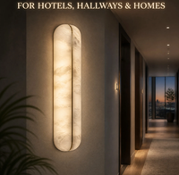 Applique murale, lampe murale, luminaire mural en marbre, pierre naturelle, fer, capsule, moderne, minimaliste, couloir, chambre, salon