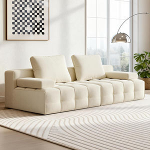 Ideas de Negocios para el Hogar, Mercado Mayorista de Yiwu, Diseño Minimalista, Sofá Inflable Cuadrado Tapizado de Tres Plazas, Muebles de Salón - Product Image 1