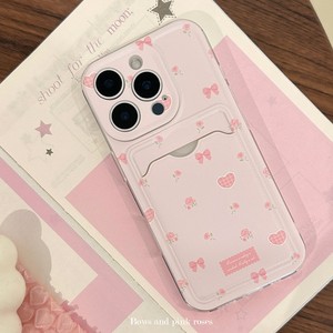 Custodia coreana per telefono con porta carte rosa carina per iPhone 17 Air 16 15 <span class=keywords><strong>14</strong></span> 13 12 11 <span class=keywords><strong>Pro</strong></span> X XR Plus custodia morbida antiurto - Product Image 6