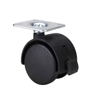 CE OEM Factory 2" Twin Small Furniture Caster Nylon And PP Material Swivel Duel Wheel Castor