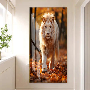 Art mural animal moderne pour le salon décoration <span class=keywords><strong>de</strong></span> la maison décor <span class=keywords><strong>de</strong></span> bureau 3D <span class=keywords><strong>Lion</strong></span> cristal <span class=keywords><strong>peinture</strong></span> porcelaine encadrée - Product Image 4