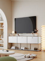 Meuble de rangement modulaire en acier inoxydable pour salon, style simple et moderne, 5+ éléments