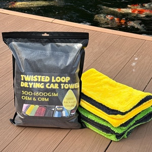 Wholesale 1200gsm 1400 1600 Double Side Microfiber Twisted Loop Microfiber Car <b>Drying</b> <b>Towel</b> Microfibre <b>Drying</b> <b>Towel</b> for Car - Product Image 1