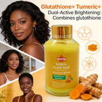 Ensemble hydratant 5D Gluta Korea GLOW pour le soin de la peau : Crème visage éclatante, Lotion illuminatrice, Huile corporelle active au curcuma éclaircissante