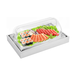 Liyunda lạnh thực phẩm tự chọn máy chủ phục vụ khay Băng thực phẩm phục vụ hiển thị khay với PC rõ ràng bìa cho bên ngoài trời tự chọn Nhà cung cấp - Product Image 2