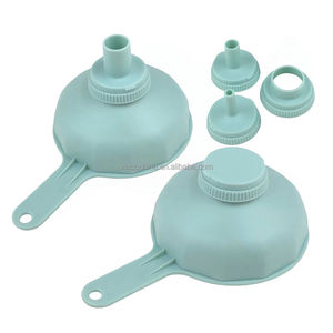 Plástico boca larga cozinha funis com destacável 4 tamanhos diferentes bico e coador - Product Image 4