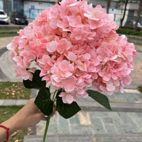 Bunga Hydrangea Prancis Buatan Berkualitas Tinggi Grosir, 5 Tangkai, Batang Panjang, untuk Dekorasi Pernikahan, Pesta, dan Rumah