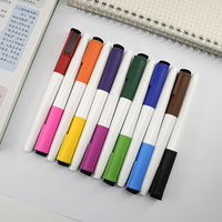 Lot de 12 marqueurs effaçables à sec et à l'eau pour tableau blanc avec gomme – Effacement facile