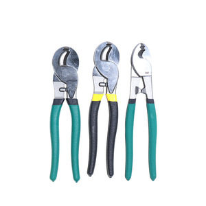 Cortadores de alambre industriales de 6, 8 y 10 pulgadas, de acero con alto contenido de carbono, con mango de agarre suave y resorte, para cortar y pelar cables. - Product Image 1