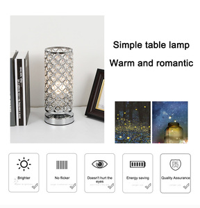 LED Modern dokunmatik Bdroom başucu lambası kısılabilir USB şarj göz koruması yaratıcı tasarım lüks kristal masa lambası - Product Image 5