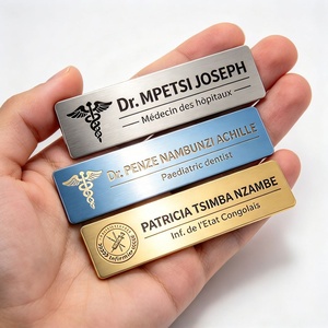 OEM Custom Metal Alloy Nameplate with Safety <b>Pin</b> <b>Brooch</b> and Magnetic Tag for Corporate Staff Identification - Product Image 1