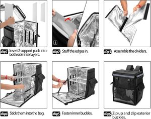 <span class=keywords><strong>Sac</strong></span> à dos de livraison de nourriture <span class=keywords><strong>Sac</strong></span> de livraison <span class=keywords><strong>isotherme</strong></span> avec 3 séparateurs réglables Polyester portable imperméable BSCI extérieur personnalisé - Product Image 3