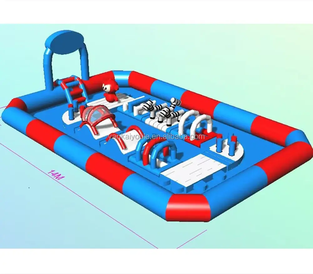 야외 재미 씰링 풍선 수영장 PVC 타포린 부동 장애물이있는 밀폐 물 풍선 수영장