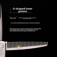 Ciseaux de coiffure Huodong F6-630v à dents en V pour la coupe de cheveux masculins - Affine les pointes fourchues, réduit le volume de 30%