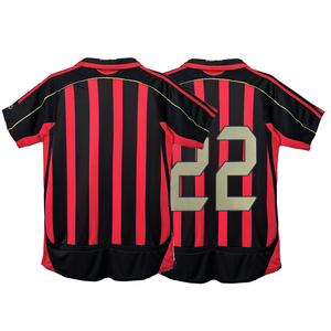 Uniformes de Fútbol de Verano, Cuello Redondo, Manga Corta, Retro, Camiseta Local del Milán 2006/07, Impresión Personalizada, Secado Rápido, Unisex, Adulto - Product Image 1