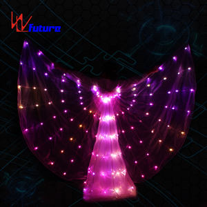 Disfraz de Danza del Vientre WL-0160 Isis con Alas LED, Talla Adulto, Disfraz con Alas de Ángel de Plumas Blancas - Product Image 3