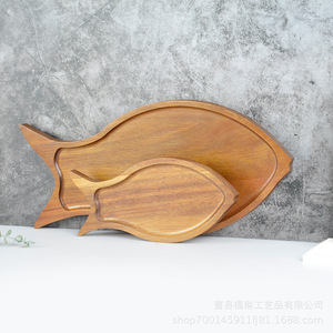 Japanese Style Wooden Leaf <b>Tray</b> Acacia Wood For Sushi Snacks Tea Serving Platter - Product Image 4