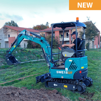 Mini-excavatrice sur chenilles de marque chinoise renommée SWE18UF avec une capacité de godet de 0,04 m³ en stock à vendre