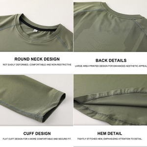 Fabricants de polyester spandex de couleur unie Fitness Running T-shirts de sport personnalisés à séchage rapide - Product Image 5