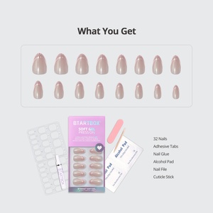 Uñas Postizas de Gel Suave con Punta Francesa Navideña, Venta al por Mayor, Alta Calidad, Reutilizables, 32 Piezas, Uñas Postizas Cortas de Almendra - Product Image 2