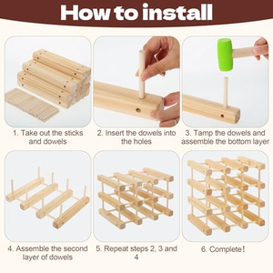 Étagère à épices modulaire en bois massif empilable pour 12 bouteilles, écologique, à assembler soi-même, pour les armoires de cuisine - Product Image 4