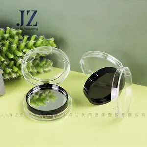 Jinze 透明双层粉扑盒紧凑型粉末箱包装定制颜色