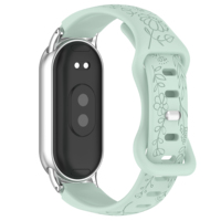 Bracelet en silicone avec motif tournesol gravé au laser, compatible avec Xiaomi Mi Band 8/9/10/11