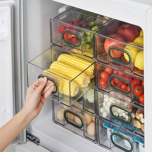 New Trending Product Square Fridge Storage Bin Transparent Drawer Fridge Organization And Refrigerator Storage