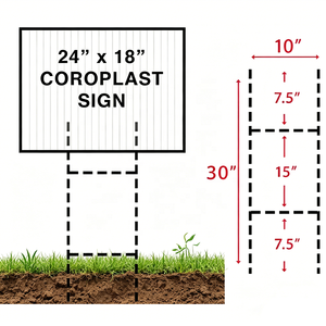 Best Seller 10"x30" H Wire Stakes 9 Gauge Galvanized Yard Sign Frame For Coroplast Boards Real Estate Open House Signs - Product Image 3