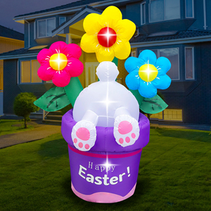 <span class=keywords><strong>Coniglietto</strong></span> e Fiori Gonfiabili 2025 con Luci LED Colorate, Decorazione per Celebrazioni Pasquali, Articoli per Feste Stagionali - Product Image 6