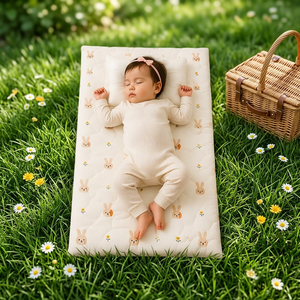 Colchón para Cuna de Bebé VINABEDDING, Venta al Por Mayor, OEM, OEKO-TEX, Tela de Microfibra Acolchada, Estampado Animal, Moderno, Multiusos - Product Image 1