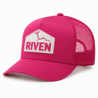 Gorra Trucker con Parche 3D en Relieve, Logotipo Gráfico con Diseño de Grieta, Corona Rosa Intenso, Certificación CE, Venta al por Mayor