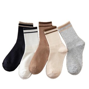 Women's Crew <b>Socks</b> White Striped Breathable Sweat Absorbing Regular Casual <b>Socks</b> For Youth Autumn <b>Winter</b> Wear - Product Image 4
