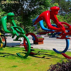Jardin, mouvement de paysage populaire, sculpture de fitness en acier inoxydable, petites pièces, parc, carré, cyclisme, mouvement abstrait - Product Image 3