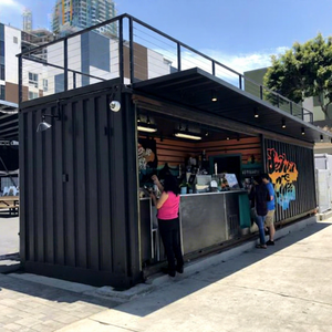 บ้านคอนเทนเนอร์แบบพับได้ รุ่นปรับปรุงปี 2025 ขนาด 10 ฟุต สำหรับร้านไอศกรีมเคลื่อนที่ ร้านกาแฟ ร้านค้าในห้างสรรพสินค้า หรือบาร์ - Product Image 1