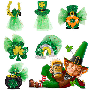 DAMAI St. Patrick's Day Clover Hair Clips Accessories Festival Decorations Lucky Shamrock Hair Pins for Festive Outfits Decor - Product Image 1