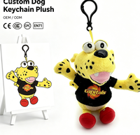 Peluche en gros, peluche en forme de léopard aux grands yeux, porte-clés personnalisé, peluche en forme de léopard, jouet de mascotte doux