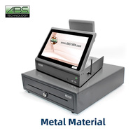 POS-терминал с клавиатурой ABS 1900, считывателем карт, для Windows 7/10, процессор J 1900, металлический корпус, 4 ГБ ОЗУ, 64 ГБ SSD, Bluetooth 5.2, черный, гарантия 1 год