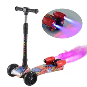 Patinete plegable con batería para niños y niñas, scooter con música y luces led, a la moda, 2022