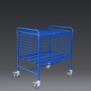 핸들 바퀴 롤링 와이어 메쉬 유틸리티 카트 화물 및 저장 장비가있는 상업용 접이식 보관 트롤리 - Product Image 6