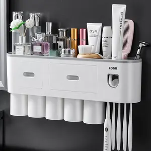 牙刷架牙刷架自动牙膏榨汁机分配器储物架浴室配件