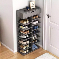 Armoire à chaussures moderne en bois double face multicouche bon marché pour la maison et le salon