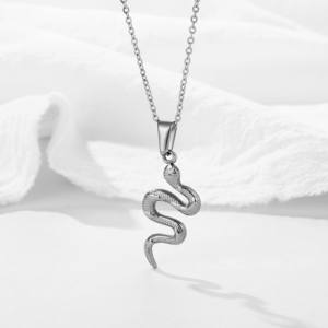 Punk hommes <span class=keywords><strong>Serpent</strong></span> collier en acier inoxydable <span class=keywords><strong>serpent</strong></span> pendentif hanches houblon Cobra breloques or argent Animal <span class=keywords><strong>serpent</strong></span> câble chaîne bijoux - Product Image 4