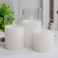 Ensemble de bougies LED sans flamme en verre avec télécommande, minuterie et effet de flamme vacillante pour la décoration de la maison, des mariages et des fêtes