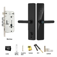 Serrure de porte intelligente semi-automatique connectée Tuya WiFi TTlock avec carte d'identité, mémoire, empreinte digitale et mot de passe, en aluminium