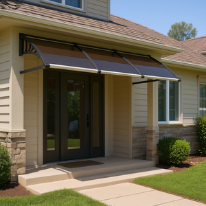 Toldo de Policarbonato de 40 x 120 Pulgadas con Marco de Aluminio Marrón, UPF 50+, Protección Solar y contra la Lluvia para Ventanas y Puertas Exteriores - Product Image 2