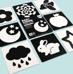 ハイコントラストベビーフラッシュカード赤ちゃんの視覚刺激カード赤ちゃんの認知のための黒と白のカード - Product Image 1